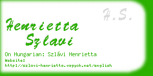 henrietta szlavi business card